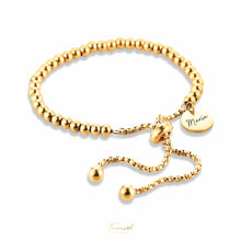 Cargar imagen en el visor de la galería, Pulsera Claires, personalizada en acero chapado en oro 18 k.