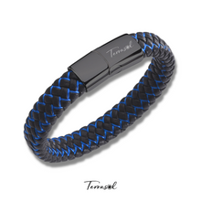 Cargar imagen en el visor de la galería, Pulsera de cuero y acero personalizable.