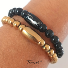 Cargar imagen en el visor de la galería, Pulsera Obsidiana piedras naturales.