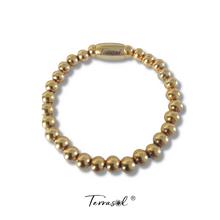Cargar imagen en el visor de la galería, Pulsera perlas de acero gold.