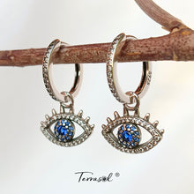 Cargar imagen en el visor de la galería, ¡Nuevo! Pendientes Nazar, en plata 925 y Circonitas