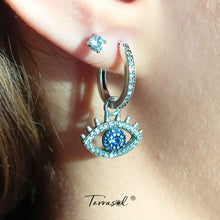Cargar imagen en el visor de la galería, ¡Nuevo! Pendientes Nazar, en plata 925 y Circonitas