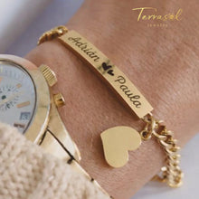 Cargar imagen en el visor de la galería, Pulsera Betty, personalizable en acero 316L chapado en oro 18 k.