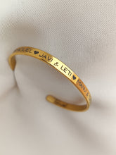 Cargar imagen en el visor de la galería, Brazalete Unisex personalizable en acero chapado en oro 18 k.