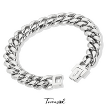 Cargar imagen en el visor de la galería, Pulsera Cubana unisex 8mm. En acero quirúrgico.