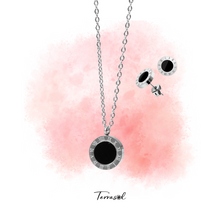 Cargar imagen en el visor de la galería, Pendientes Mini en acero inoxidable y piedra natural.