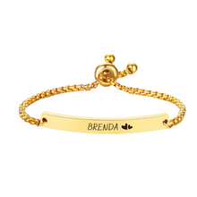 Cargar imagen en el visor de la galería, Pulsera Nina, personalizable en acero 316L chapado en oro 18 k.