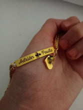 Cargar imagen en el visor de la galería, Pulsera Betty, personalizable en acero 316L chapado en oro 18 k.