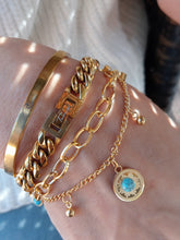 Cargar imagen en el visor de la galería, Pulsera Cubana baño doble oro 18 k. Unisex.