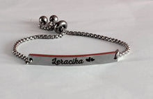 Cargar imagen en el visor de la galería, Pulsera Nina, personalizable en acero 316L chapado en oro 18 k.