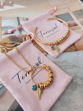 Cargar imagen en el visor de la galería, Pulsera Cristal, personalizable en acero chapado en oro 18 k.