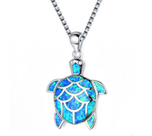 Cargar imagen en el visor de la galería, Collar Tortuga en Plata de ley 925 y ópalo.